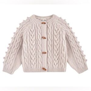 NEW. LOUISE MISHA Handmade Simone Cardigan, Cream, Size 3y
